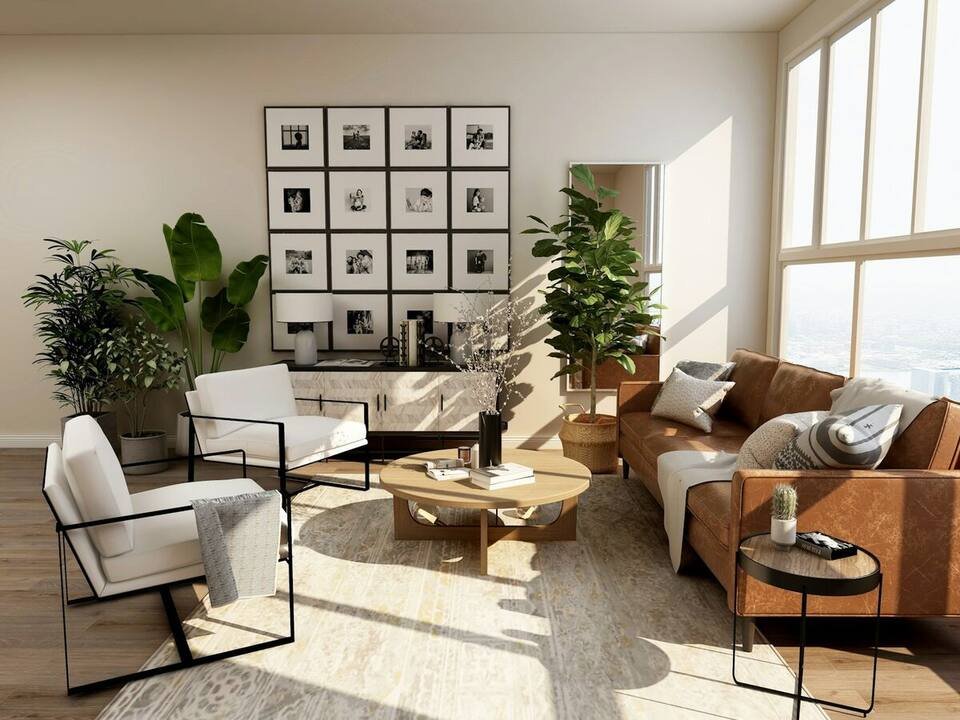 Bright Victorian living room of a home for sale